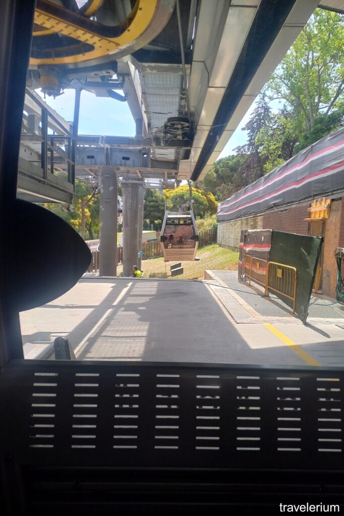 Coming into the Upper Station Montjuic Cable Car - June 2025